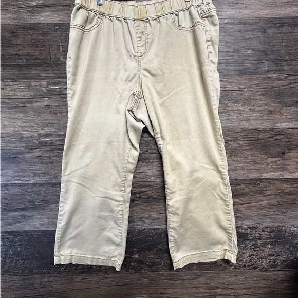 Essentials Tan Trousers Relaxed Fit Elastic Waist Petite 14/16 - Picture 1 of 6